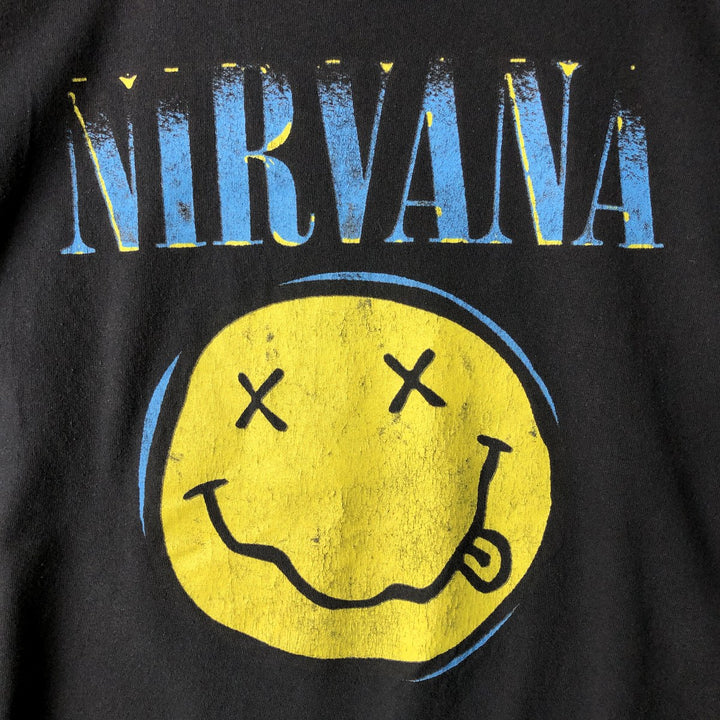 NIRVANA Nirvana Band T-shirt, Band T, Men's L size unclear black type Vintage Second Hand