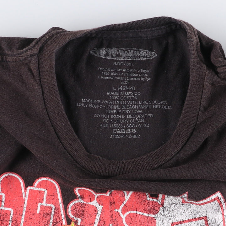 YUYUHAKUSYO Yu Yu Hakusho Anime Character Print T-Shirt Men's L size cotton black type Vintage Second Hand