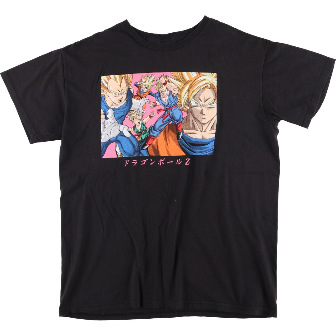 DORAGONBALL Z Dragon Ball Z Anime Character Print T-shirt Men's L size cotton black type Vintage Second Hand