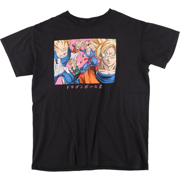 DORAGONBALL Z Dragon Ball Z Anime Character Print T-shirt Men's L size cotton black type Vintage Second Hand
