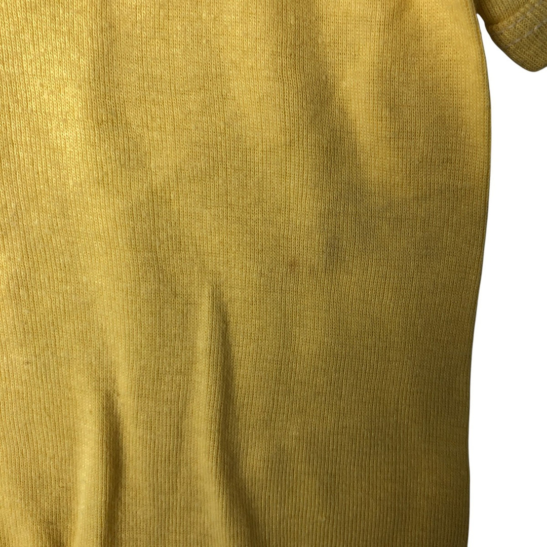 Vintage 70s-80'S SPORTIGUE printed T-shirt made in USA, size L for men polyester yellow type Vintage Second Hand