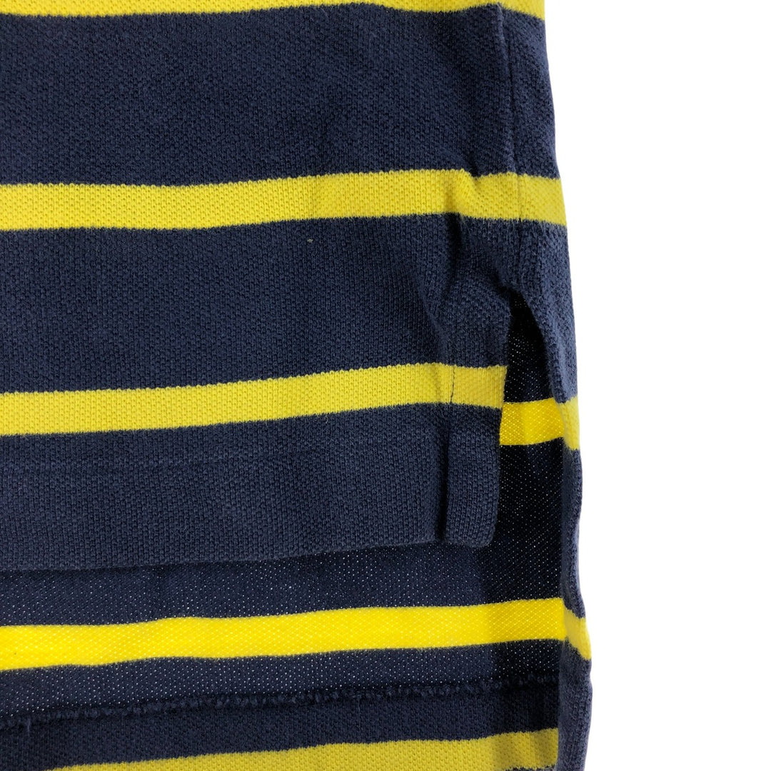 Ralph Lauren POLO by Ralph Lauren short sleeve striped polo shirt, men's XL size cotton navy blue type Vintage Second Hand