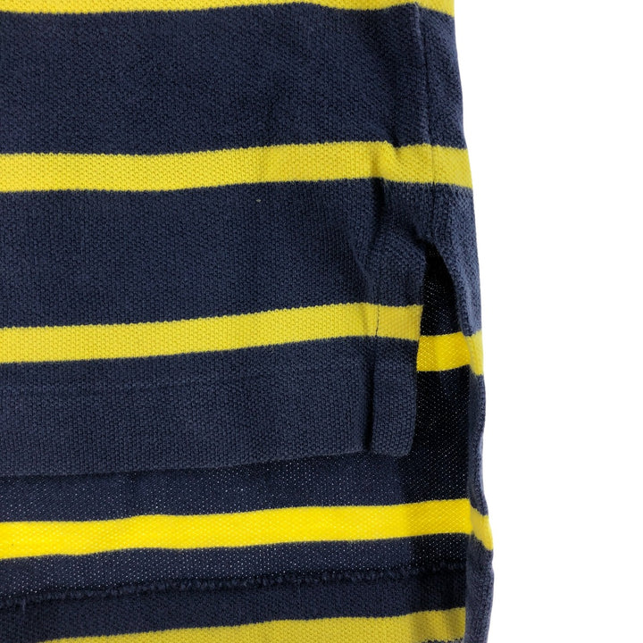 Ralph Lauren POLO by Ralph Lauren short sleeve striped polo shirt, men's XL size cotton navy blue type Vintage Second Hand