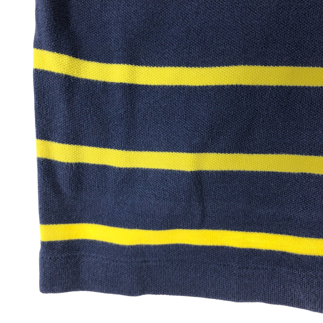 Ralph Lauren POLO by Ralph Lauren short sleeve striped polo shirt, men's XL size cotton navy blue type Vintage Second Hand