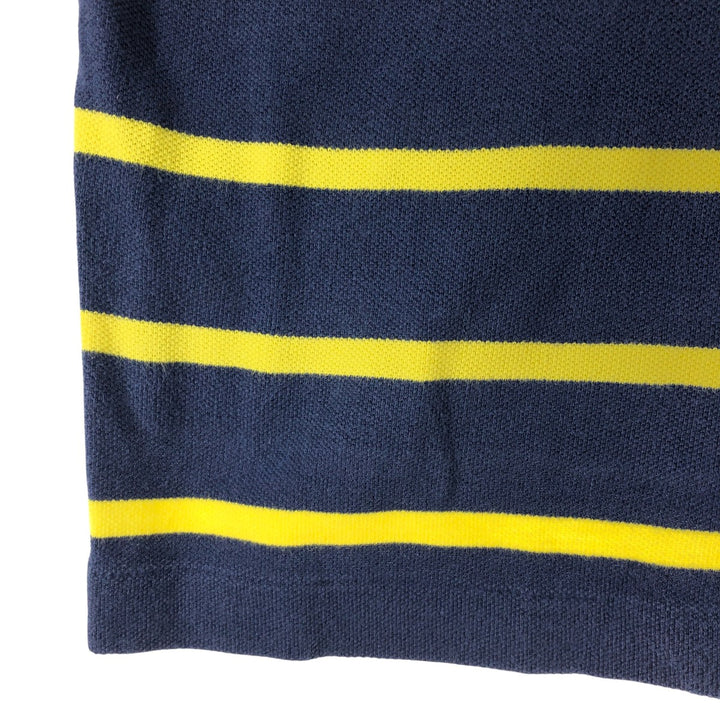 Ralph Lauren POLO by Ralph Lauren short sleeve striped polo shirt, men's XL size cotton navy blue type Vintage Second Hand