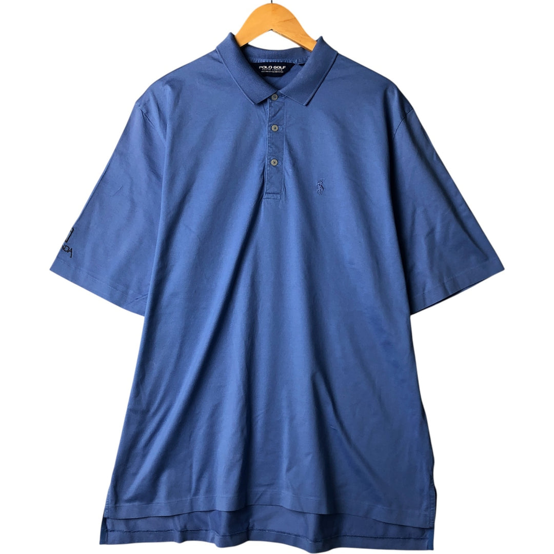 Ralph Lauren POLO GOLF Short Sleeve Polo Shirt Men's XL Pima Cotton Blue type light blue Vintage Second Hand