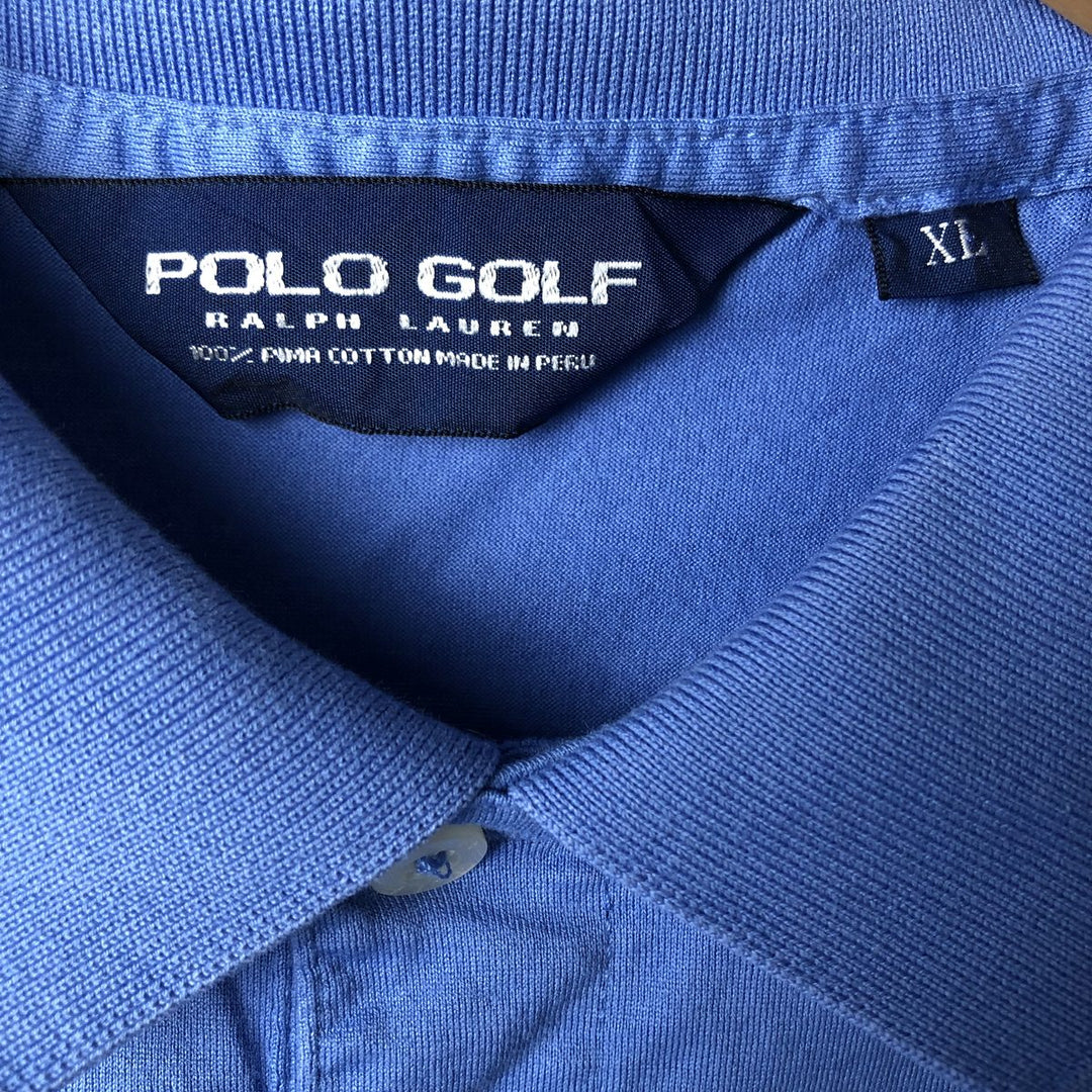 Ralph Lauren POLO GOLF Short Sleeve Polo Shirt Men's XL Pima Cotton Blue type light blue Vintage Second Hand
