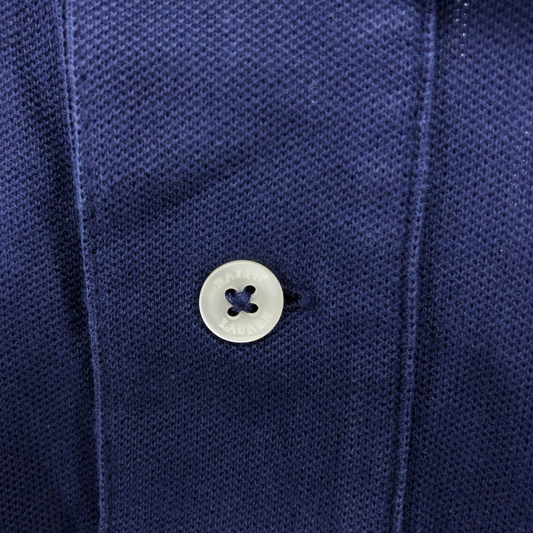 Ralph Lauren POLO RALPH LAUREN STRETCH MASH short-sleeved polo shirt, men's size XL cotton navy blue type Vintage Second Hand
