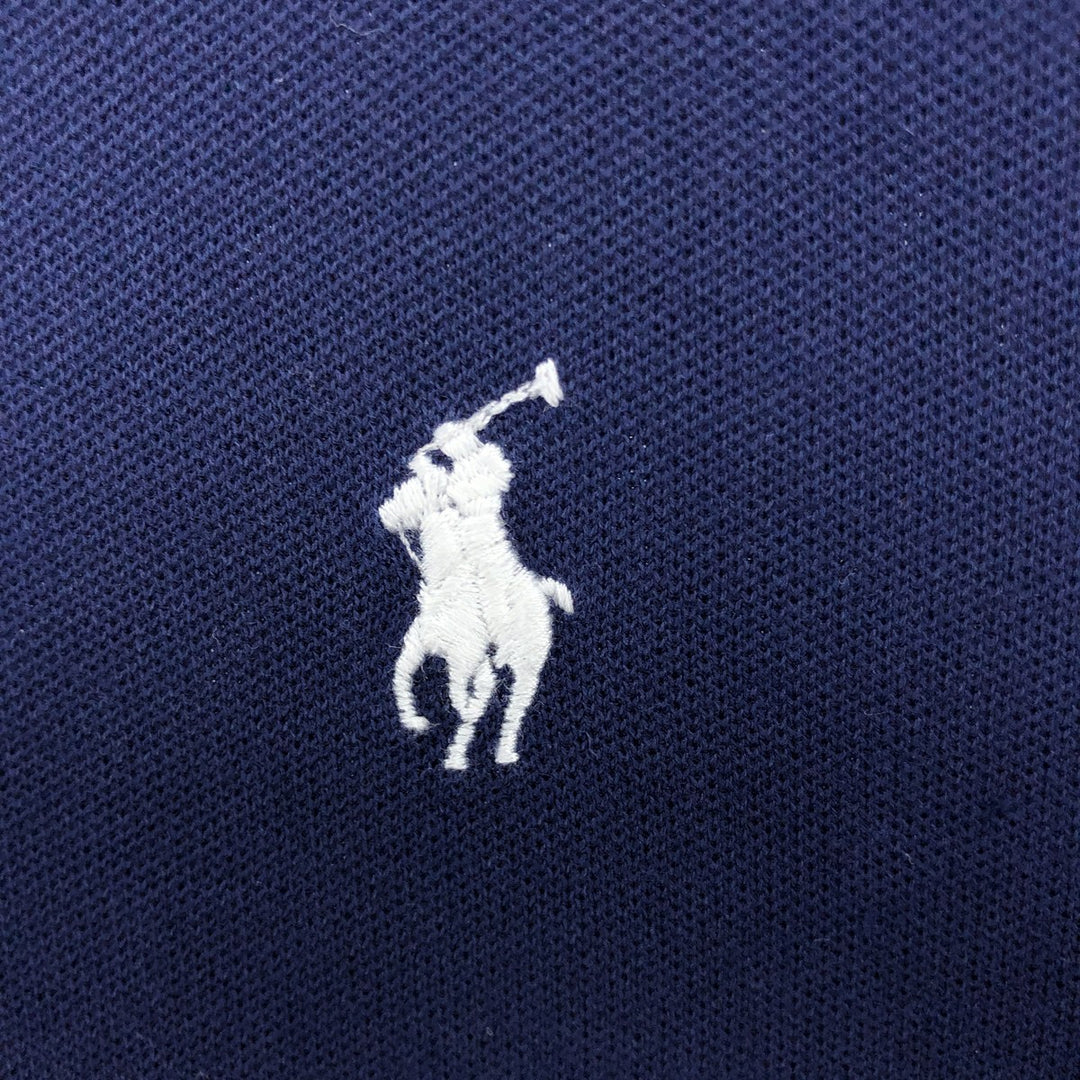Ralph Lauren POLO RALPH LAUREN STRETCH MASH short-sleeved polo shirt, men's size XL cotton navy blue type Vintage Second Hand