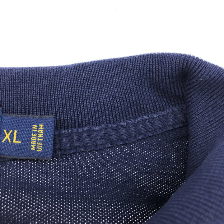 Ralph Lauren POLO RALPH LAUREN STRETCH MASH short-sleeved polo shirt, men's size XL cotton navy blue type Vintage Second Hand
