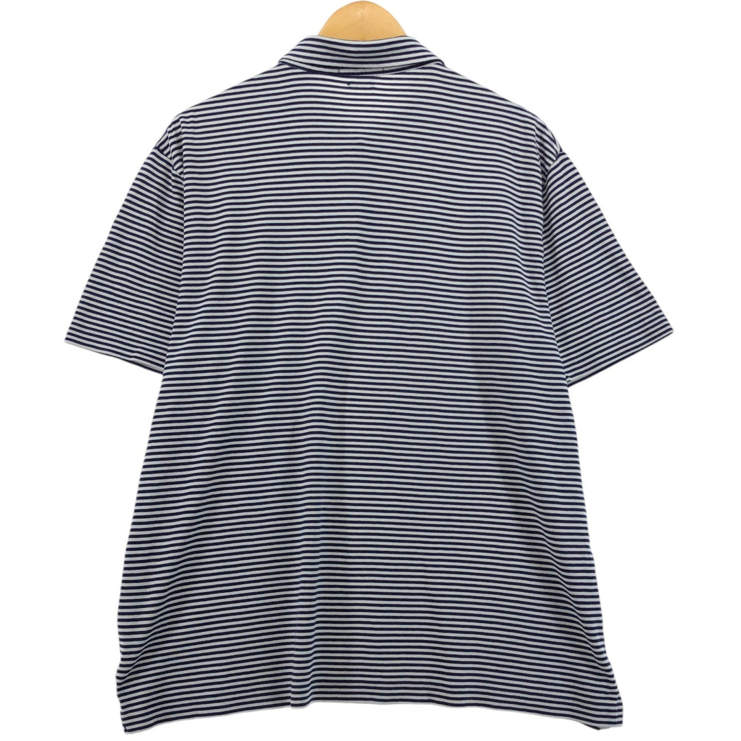 Ralph Lauren POLO RALPH LAUREN CLASSIC FIT short sleeve striped polo shirt men's size L cotton white type Vintage Second Hand
