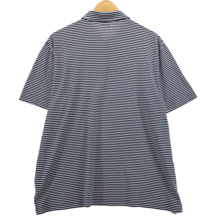 Ralph Lauren POLO RALPH LAUREN CLASSIC FIT short sleeve striped polo shirt men's size L cotton white type Vintage Second Hand