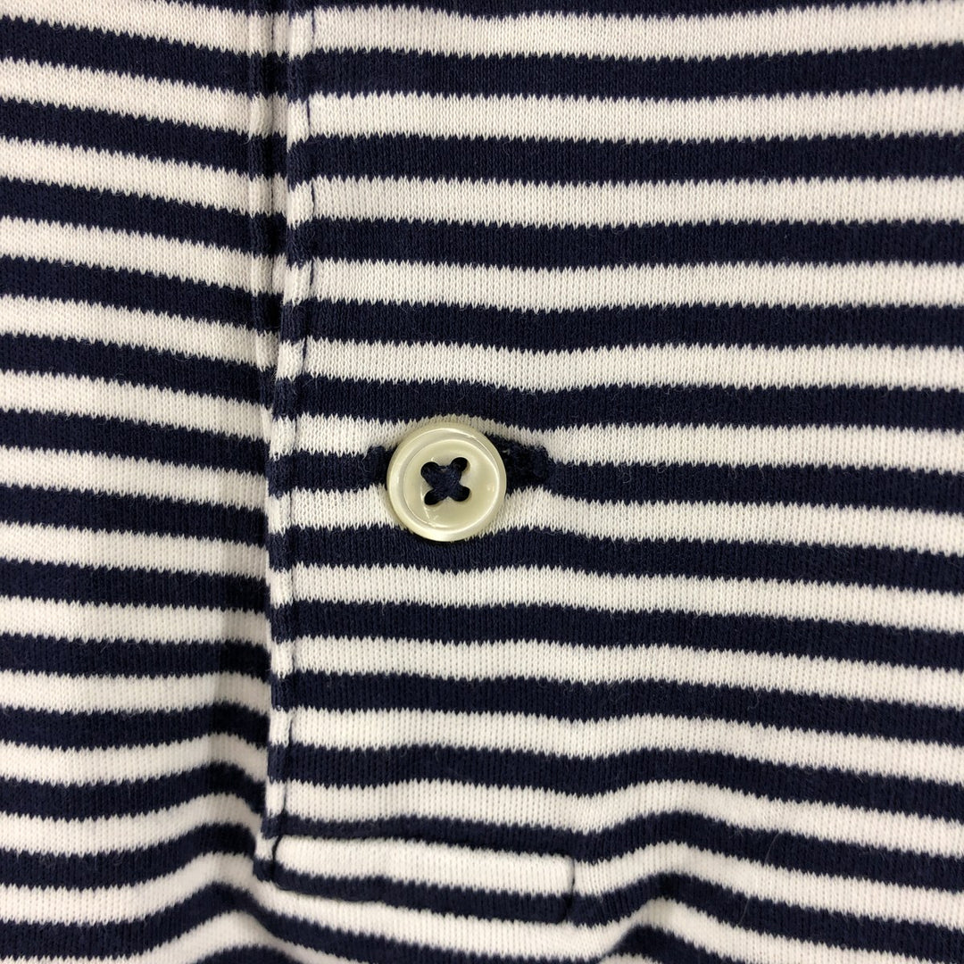 Ralph Lauren POLO RALPH LAUREN CLASSIC FIT short sleeve striped polo shirt men's size L cotton white type Vintage Second Hand