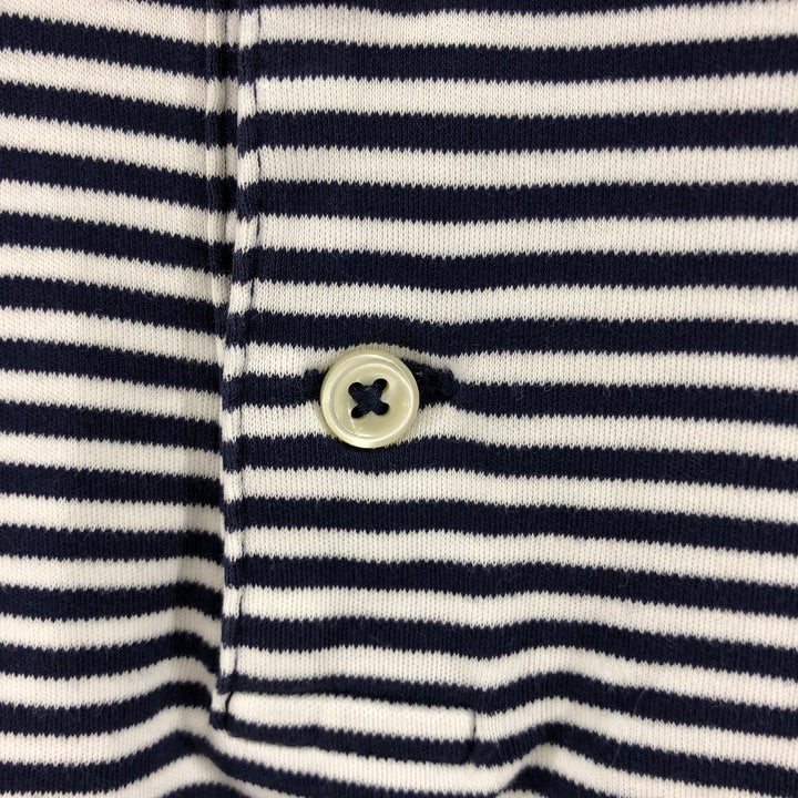 Ralph Lauren POLO RALPH LAUREN CLASSIC FIT short sleeve striped polo shirt men's size L cotton white type Vintage Second Hand