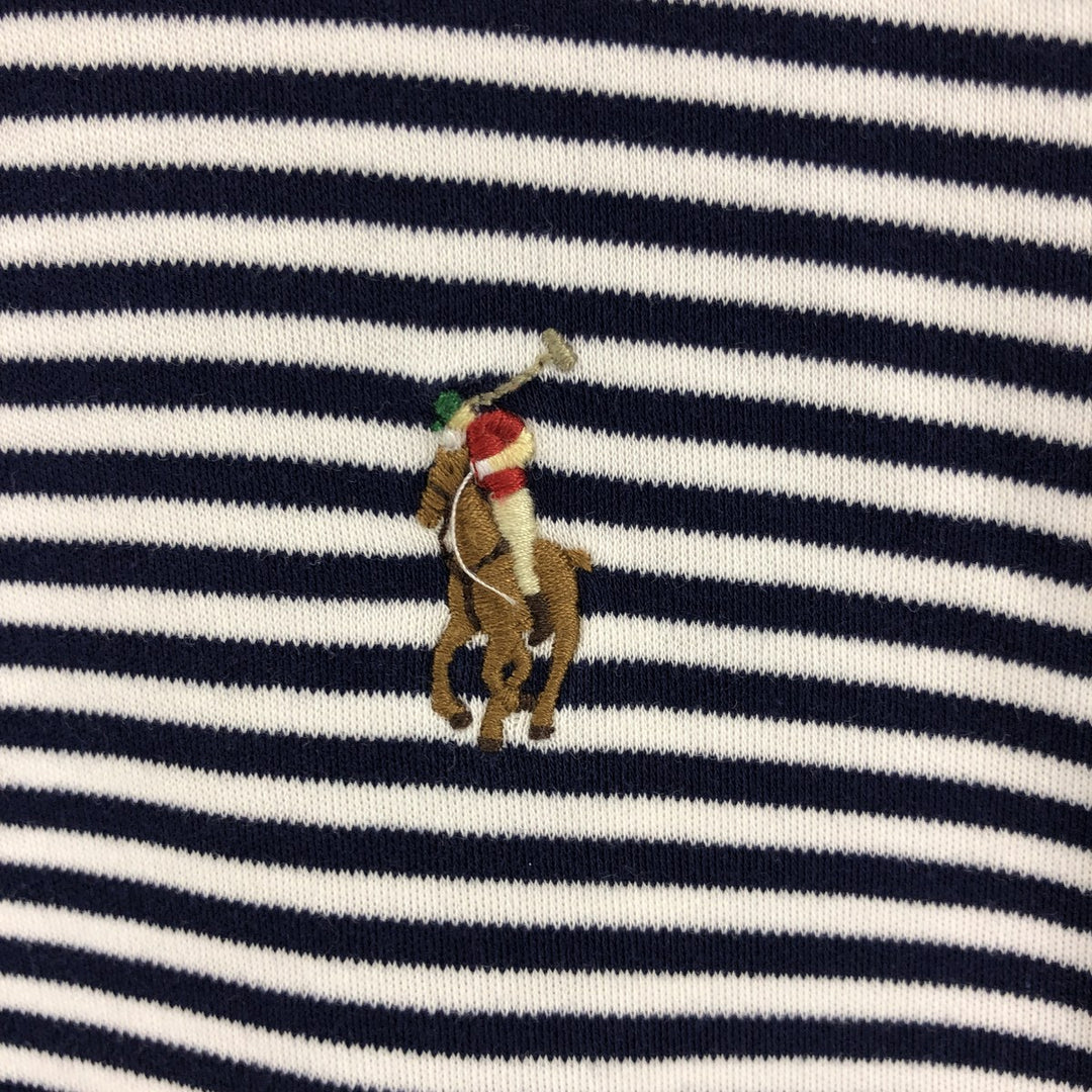 Ralph Lauren POLO RALPH LAUREN CLASSIC FIT short sleeve striped polo shirt men's size L cotton white type Vintage Second Hand