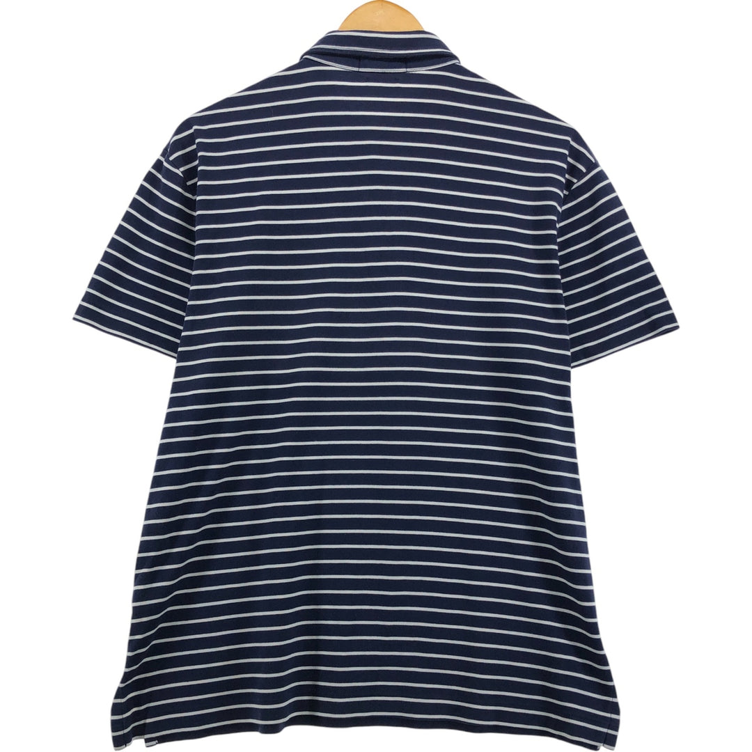 Ralph Lauren POLO RALPH LAUREN PIMA SOFT TOUCH short sleeve striped polo shirt men's size L cotton navy blue type Vintage Second Hand