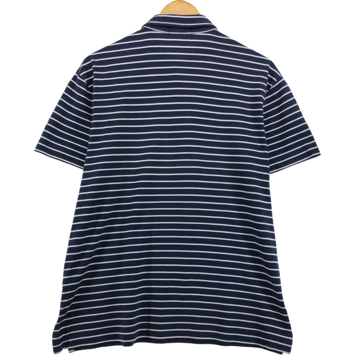 Ralph Lauren POLO RALPH LAUREN PIMA SOFT TOUCH short sleeve striped polo shirt men's size L cotton navy blue type Vintage Second Hand