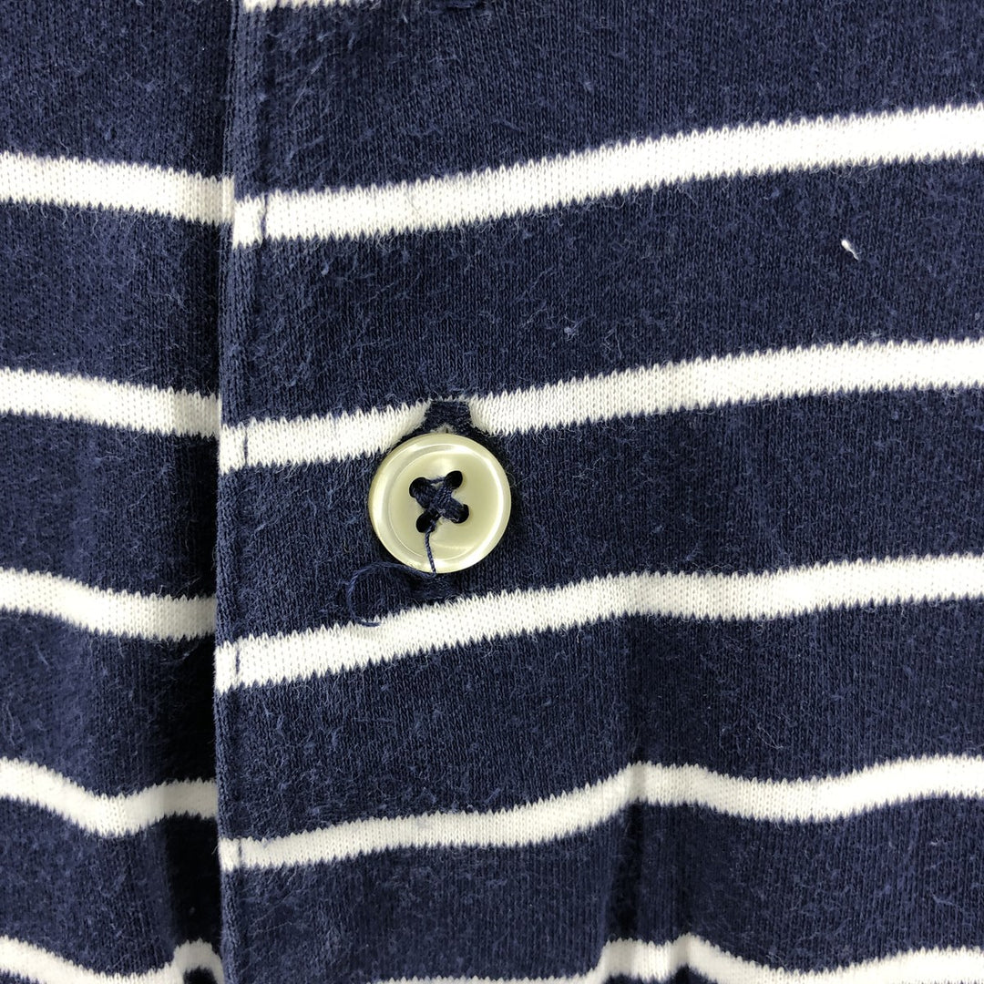 Ralph Lauren POLO RALPH LAUREN PIMA SOFT TOUCH short sleeve striped polo shirt men's size L cotton navy blue type Vintage Second Hand