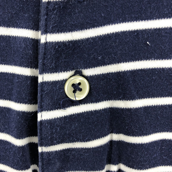 Ralph Lauren POLO RALPH LAUREN PIMA SOFT TOUCH short sleeve striped polo shirt men's size L cotton navy blue type Vintage Second Hand
