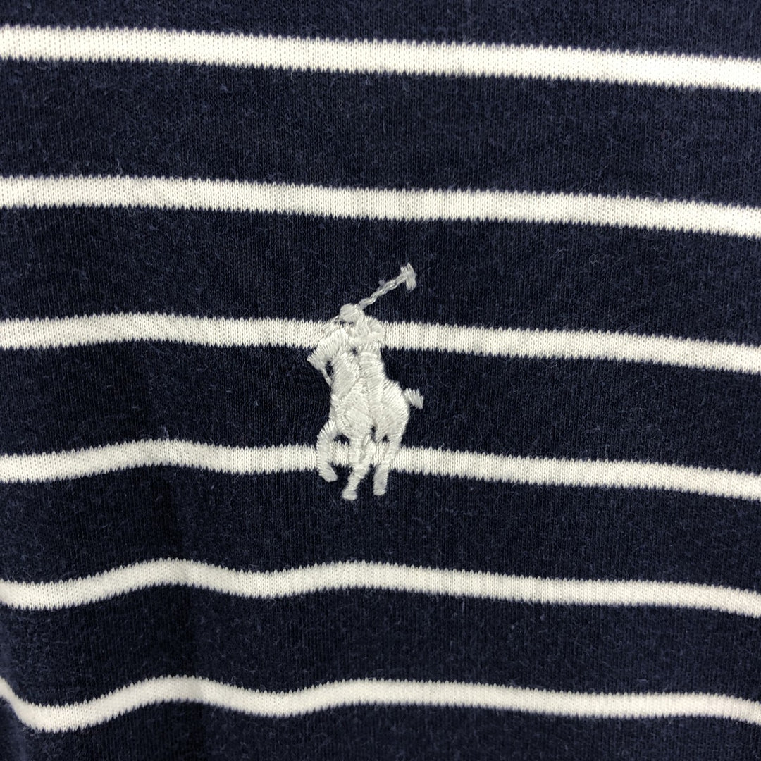Ralph Lauren POLO RALPH LAUREN PIMA SOFT TOUCH short sleeve striped polo shirt men's size L cotton navy blue type Vintage Second Hand