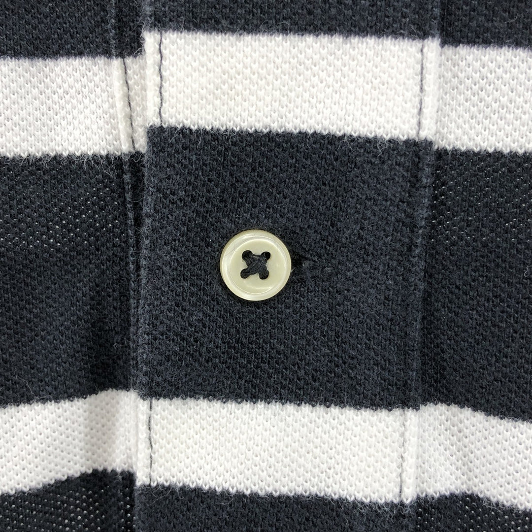 Ralph Lauren POLO RALPH LAUREN CUSTOM FIT short sleeve striped polo shirt men's size M cotton black type Vintage Second Hand