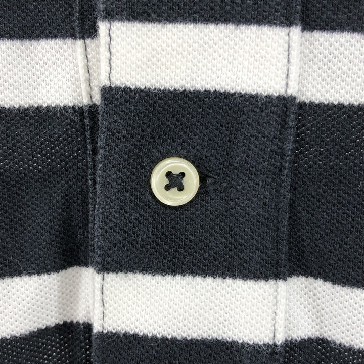 Ralph Lauren POLO RALPH LAUREN CUSTOM FIT short sleeve striped polo shirt men's size M cotton black type Vintage Second Hand