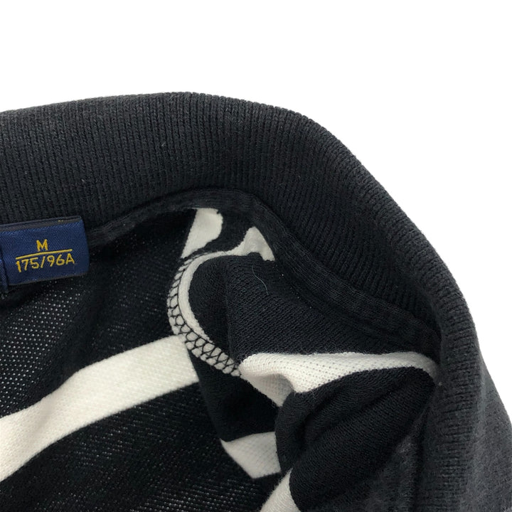 Ralph Lauren POLO RALPH LAUREN CUSTOM FIT short sleeve striped polo shirt men's size M cotton black type Vintage Second Hand
