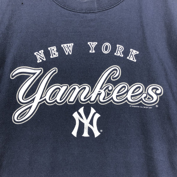 2000'S CSA MLB New York Yankees Logo Print T-Shirt, Men's Size L cotton navy blue type Vintage Second Hand