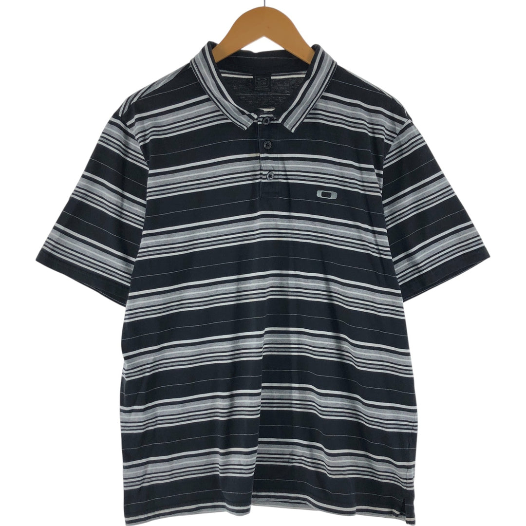 Oakley OAKLEY Short Sleeve Border Polo Shirt Men's XL unclear black type Vintage Second Hand