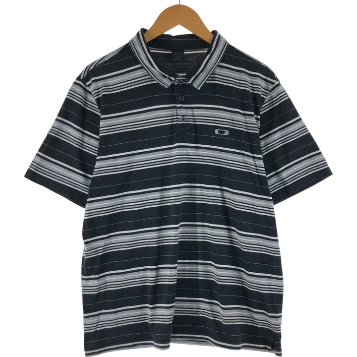 Oakley OAKLEY Short Sleeve Border Polo Shirt Men's XL unclear black type Vintage Second Hand