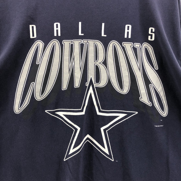 90'S Hanes Heavyweight NFL Dallas Cowboys Logo Print T-Shirt Men's XL Vintage cotton navy blue type Vintage Second Hand
