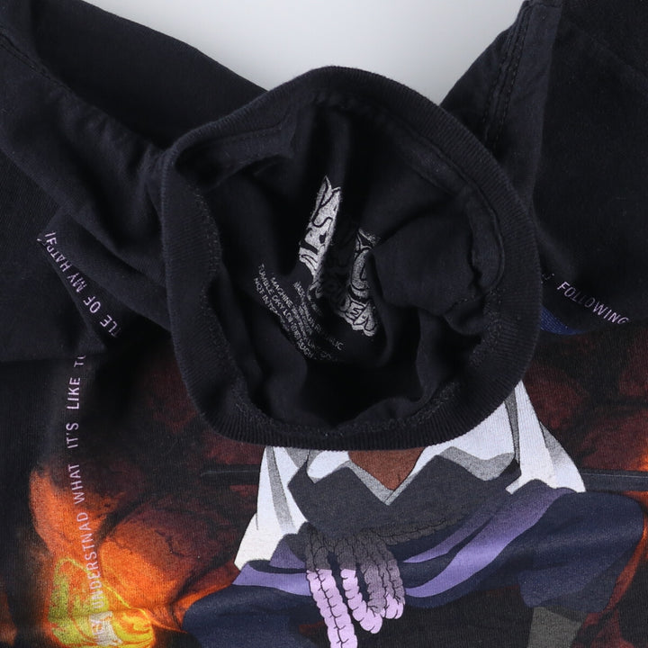 00'S NARUTO SHIPPUDEN Naruto Shippuden Uchiha Sasuke Anime Character Print T-Shirt Men's M size cotton black type Vintage Second Hand