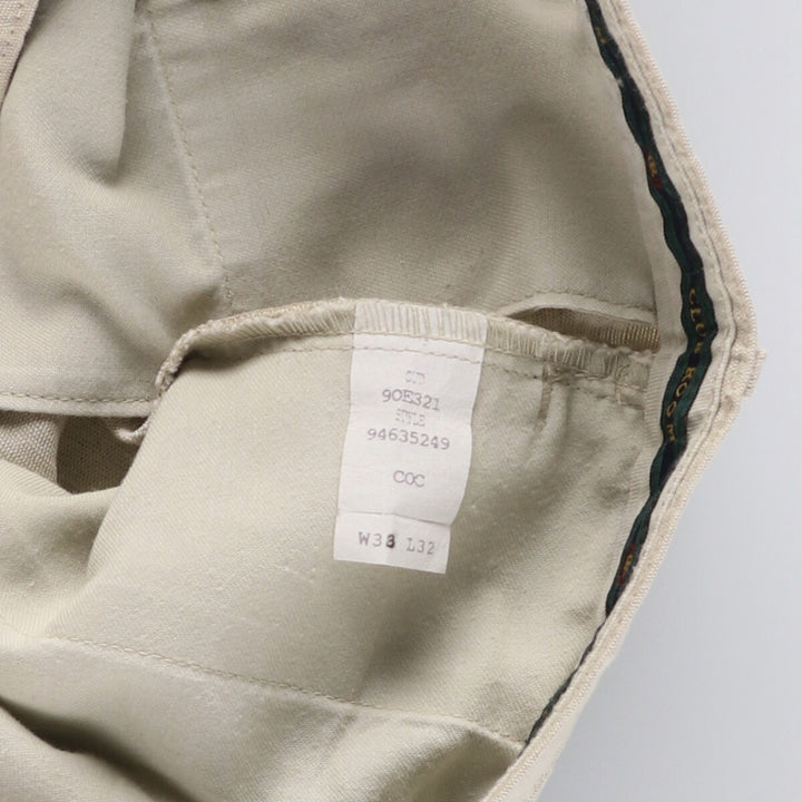00'S CLUB ROOM Two-pleat linen pants slacks for men, size W33 linen Beige type Vintage Second Hand
