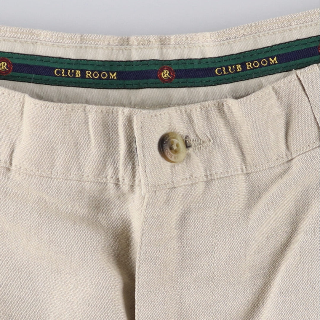 00'S CLUB ROOM Two-pleat linen pants slacks for men, size W33 linen Beige type Vintage Second Hand