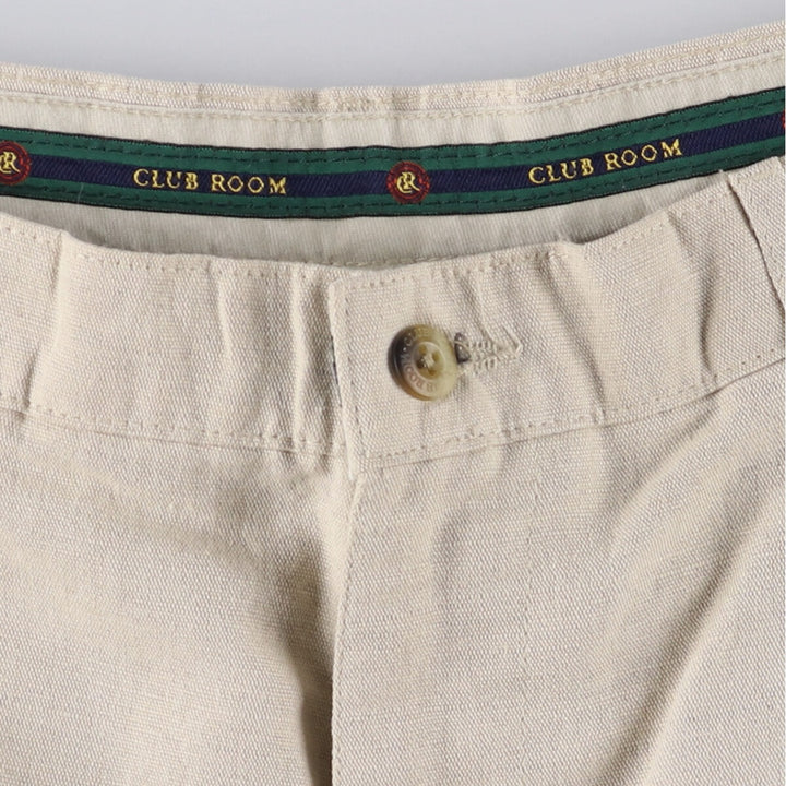 00'S CLUB ROOM Two-pleat linen pants slacks for men, size W33 linen Beige type Vintage Second Hand