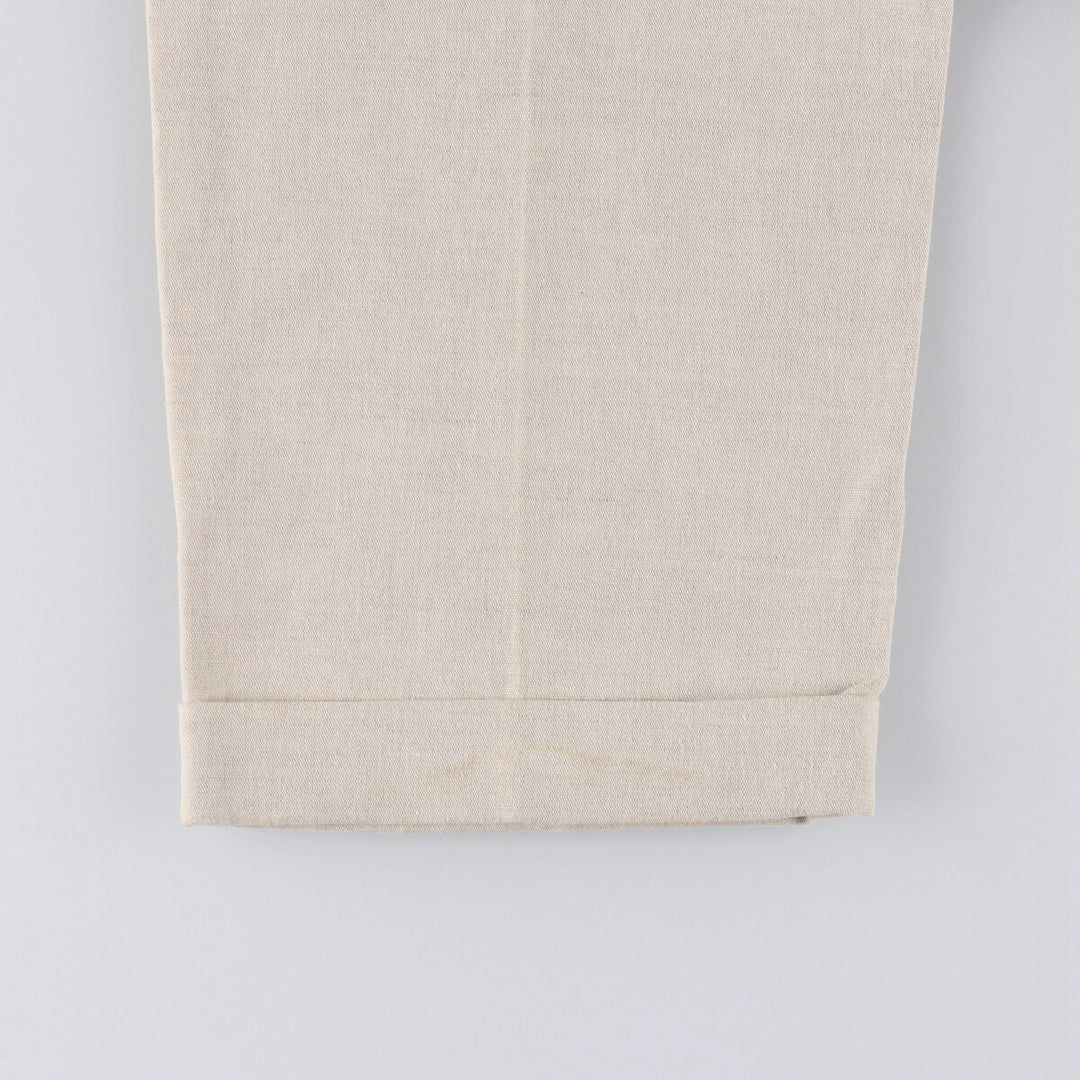 00'S CLUB ROOM Two-pleat linen pants slacks for men, size W33 linen Beige type Vintage Second Hand
