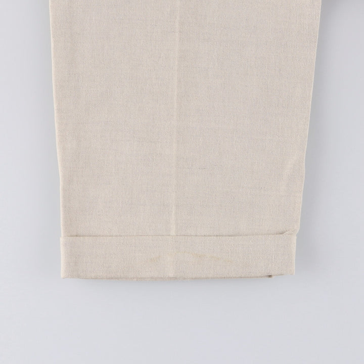 00'S CLUB ROOM Two-pleat linen pants slacks for men, size W33 linen Beige type Vintage Second Hand