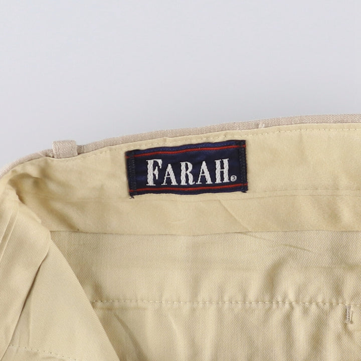 1990'S Vintage Farah slacks for men, size W34 polyester Beige type Vintage Second Hand