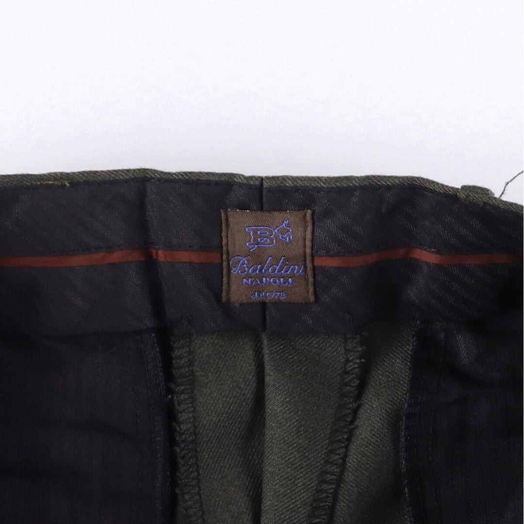 Baldini slacks pants made in Europe, men's size w34 wool Khaki type Vintage Second Hand