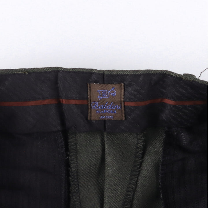 Baldini slacks pants made in Europe, men's size w34 wool Khaki type Vintage Second Hand