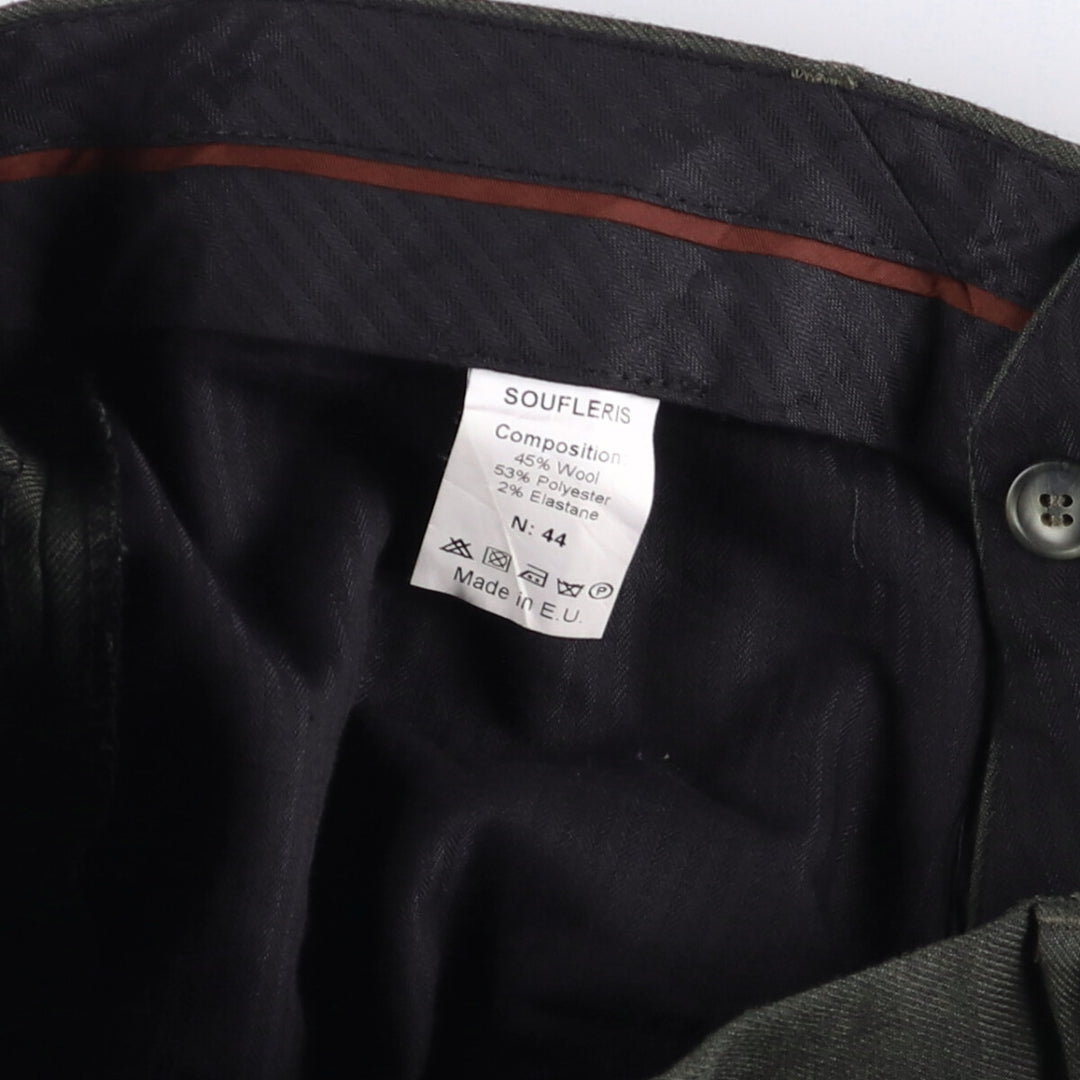 Baldini slacks pants made in Europe, men's size w34 wool Khaki type Vintage Second Hand