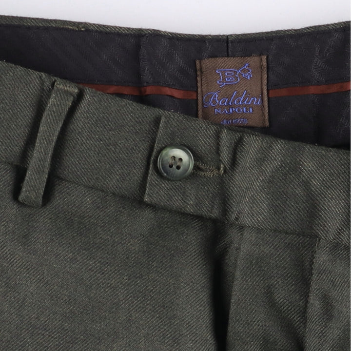 Baldini slacks pants made in Europe, men's size w34 wool Khaki type Vintage Second Hand