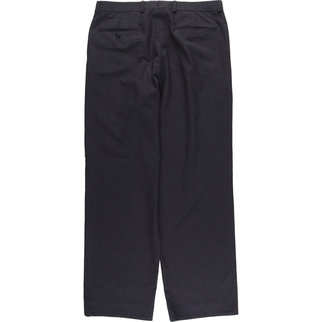 One-tuck slacks pants for men, equivalent to W34 unclear Charcoal Vintage Second Hand