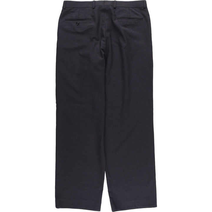 One-tuck slacks pants for men, equivalent to W34 unclear Charcoal Vintage Second Hand