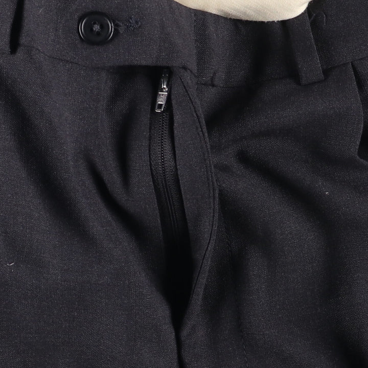 One-tuck slacks pants for men, equivalent to W34 unclear Charcoal Vintage Second Hand