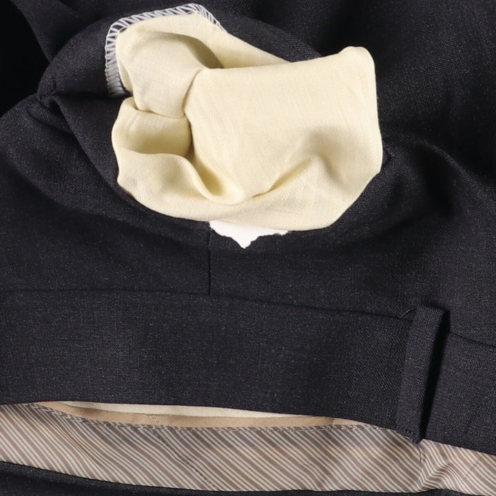 One-tuck slacks pants for men, equivalent to W34 unclear Charcoal Vintage Second Hand