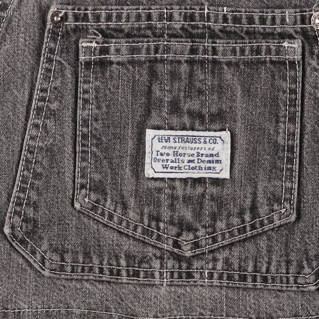 Levi's STRAUSS AND CO denim overalls for men, equivalent to W31 unclear black type Vintage Second Hand