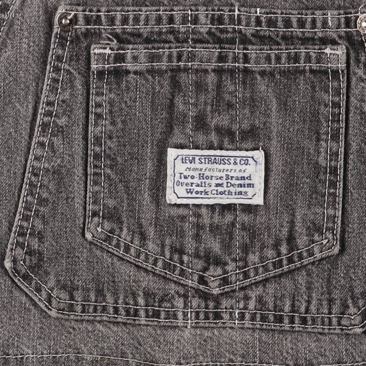 Levi's STRAUSS AND CO denim overalls for men, equivalent to W31 unclear black type Vintage Second Hand