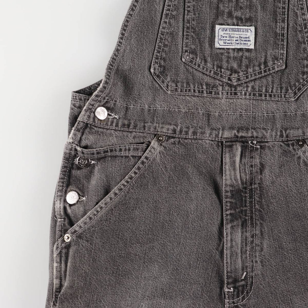 Levi's STRAUSS AND CO denim overalls for men, equivalent to W31 unclear black type Vintage Second Hand