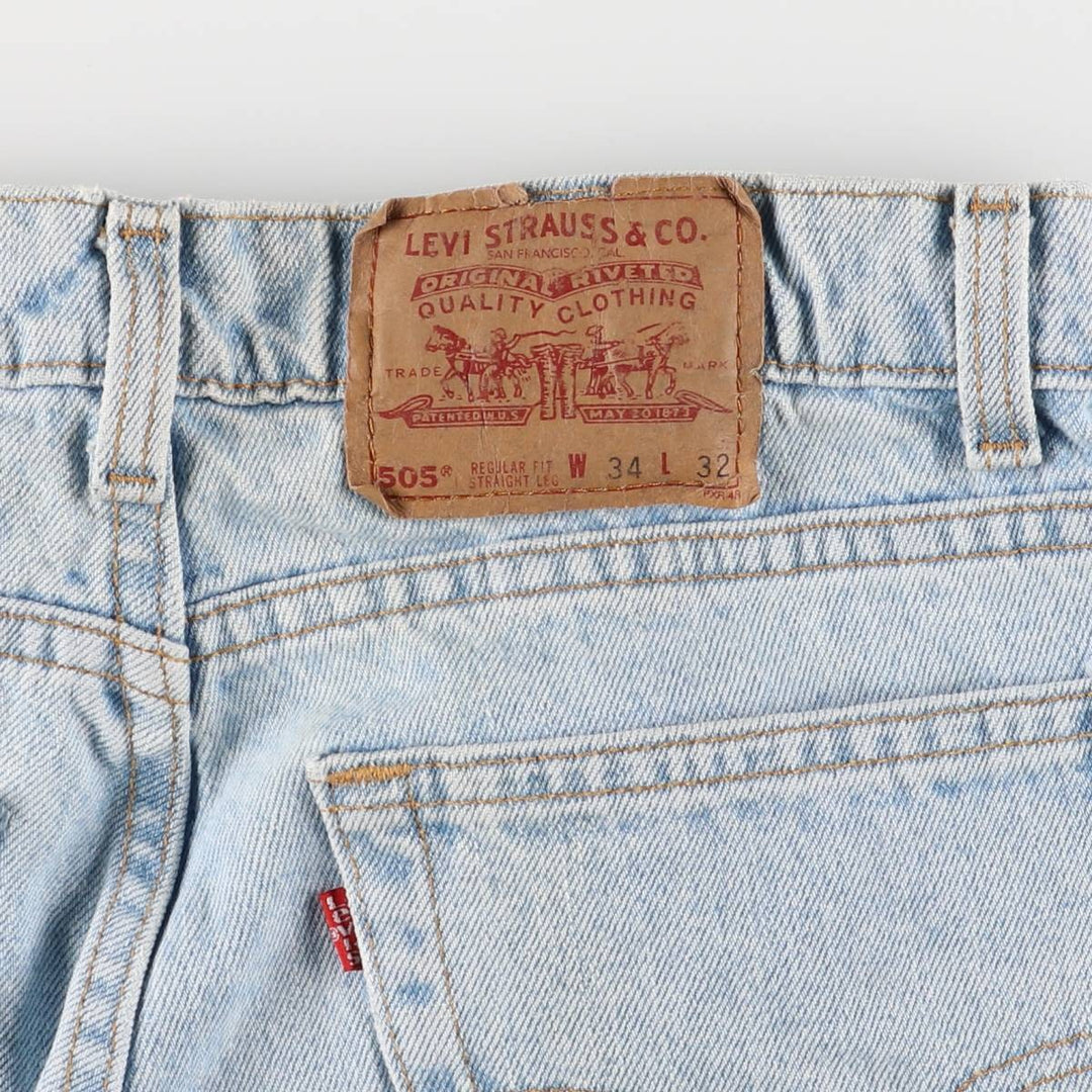 90'S Levi's 505 REGULAR FIT STRAIGHT LEG Tapered Denim Pants Made in USA Men's W33 Vintage cotton blue type Vintage Second Hand
